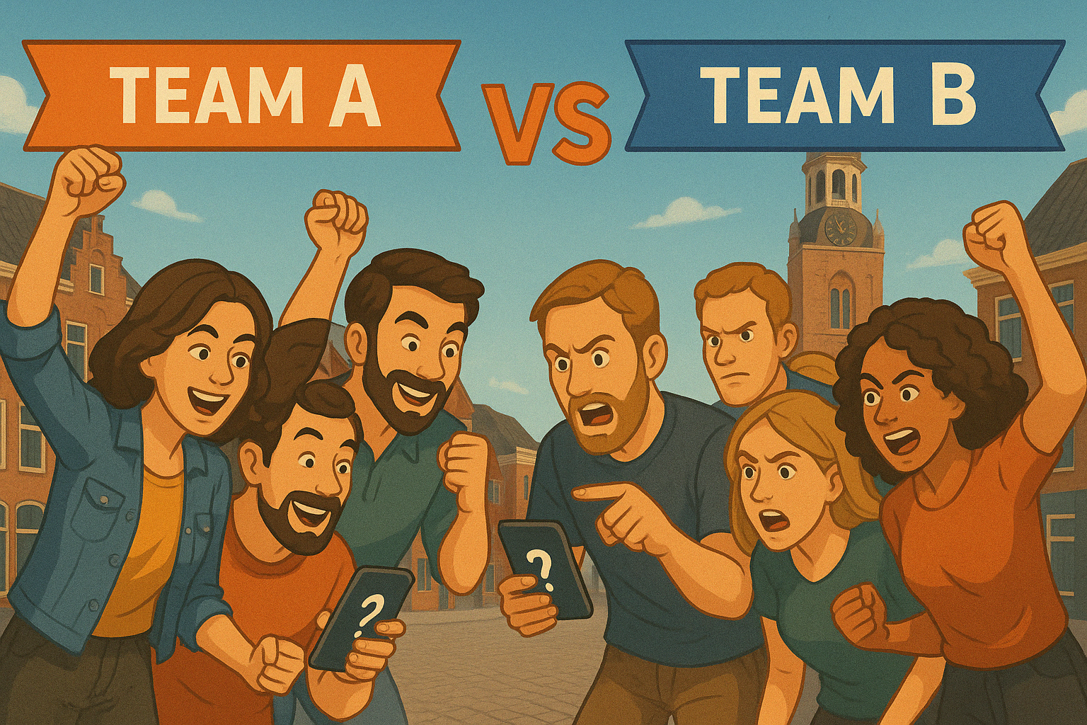 City Game PubQuiz buiten in teams tegen elkaar